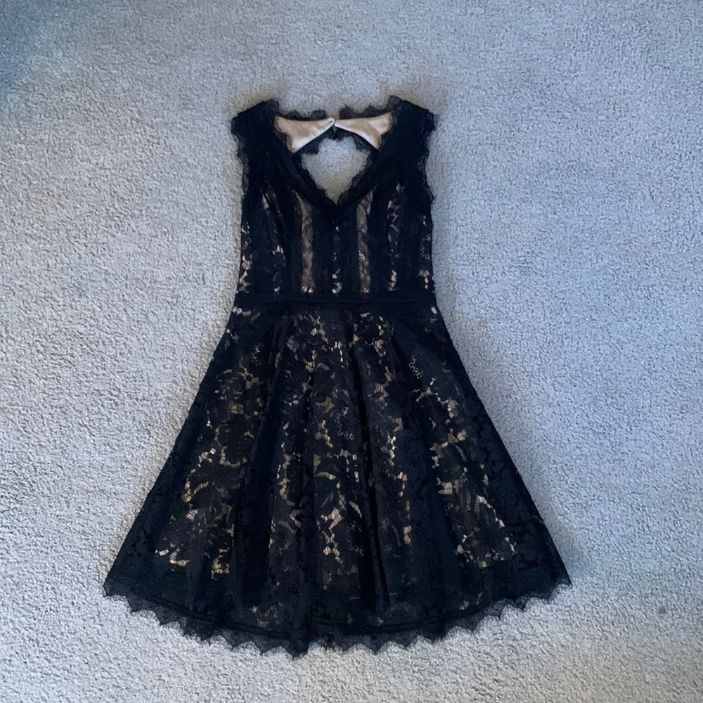 Heart loom black lace dress